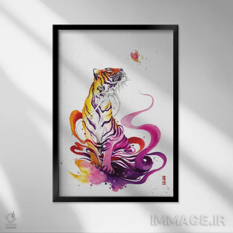 تابلو دکوراتیو تغییرات زندگی اثر جونگکی - نمای قابدار مشکی