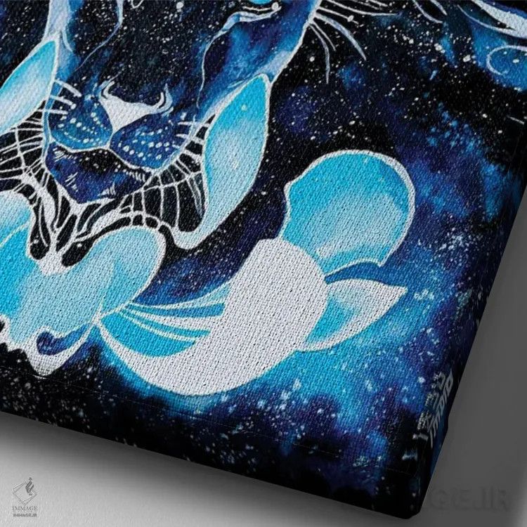 تابلو دکوراتیو پادشاه جاودان اثر جونگکی - نمای نزدیک بافت بوم