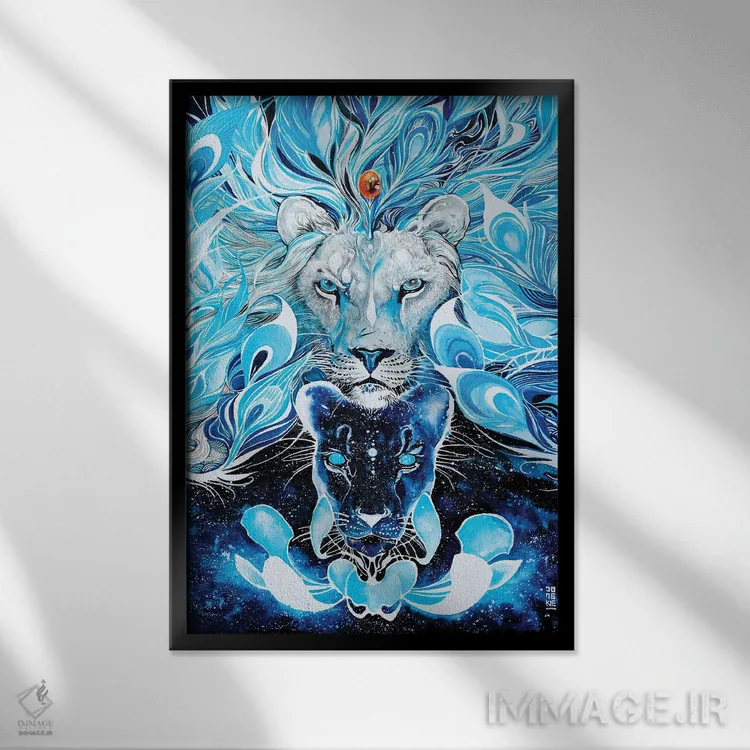 تابلو دکوراتیو پادشاه جاودان اثر جونگکی - نمای قابدار مشکی