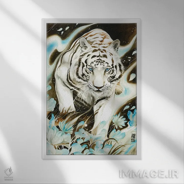 تابلو دکوراتیو روح سفید اثر جونگکی - نمای قابدار سفید