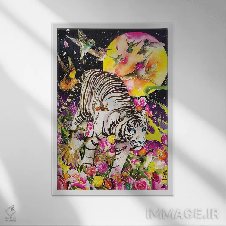 تابلو دکوراتیو روح سفید اثر جونگکی - نمای قابدار سفید