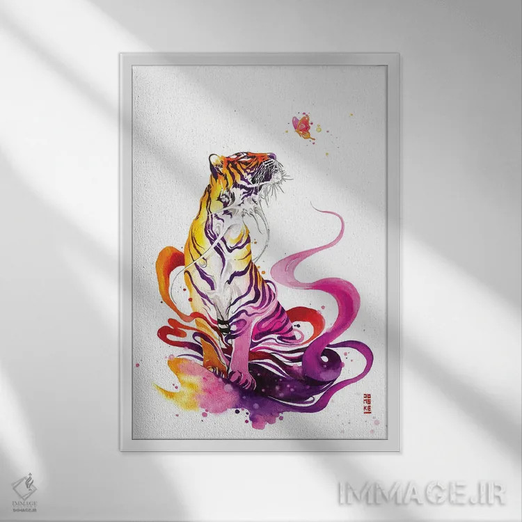 تابلو دکوراتیو تغییرات زندگی اثر جونگکی - نمای قابدار سفید