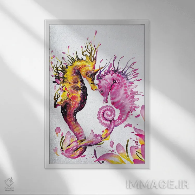 تابلو دکوراتیو پیوند قلب ها اثر جونگکی - نمای قابدار سفید