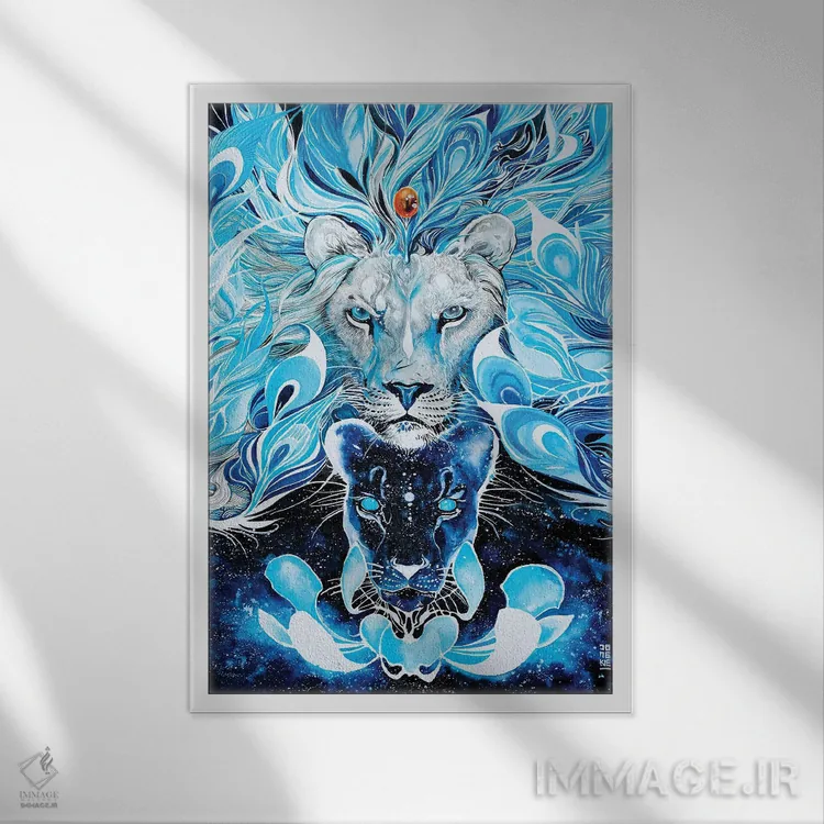 تابلو دکوراتیو پادشاه جاودان اثر جونگکی - نمای قابدار سفید