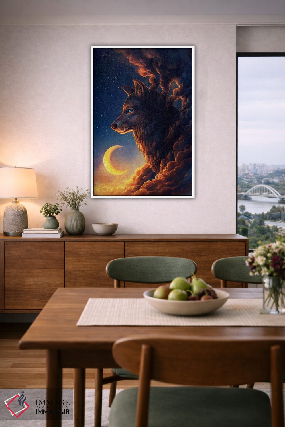 تابلو دکوراتیو ماه طلایی اثر جو جو آرت - D6W