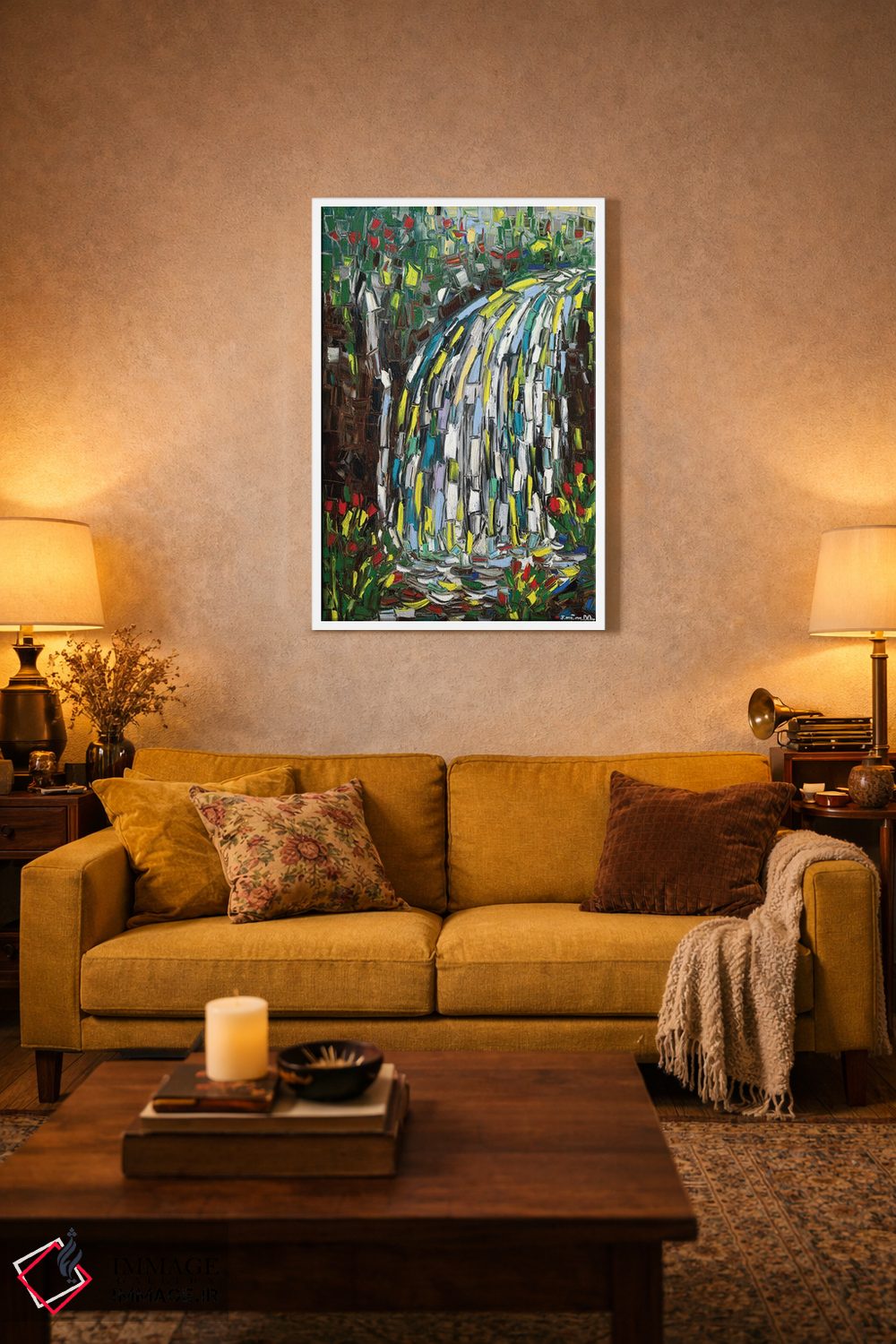 تابلو انتزاعی آبشارهای راه راه اثر یواخیم مک میلان - D2W