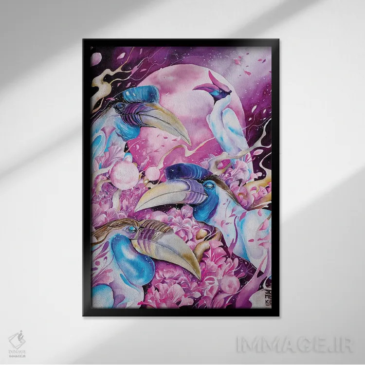 تابلو دکوراتیو ماه نو اثر جونگکی - نمای قابدار مشکی