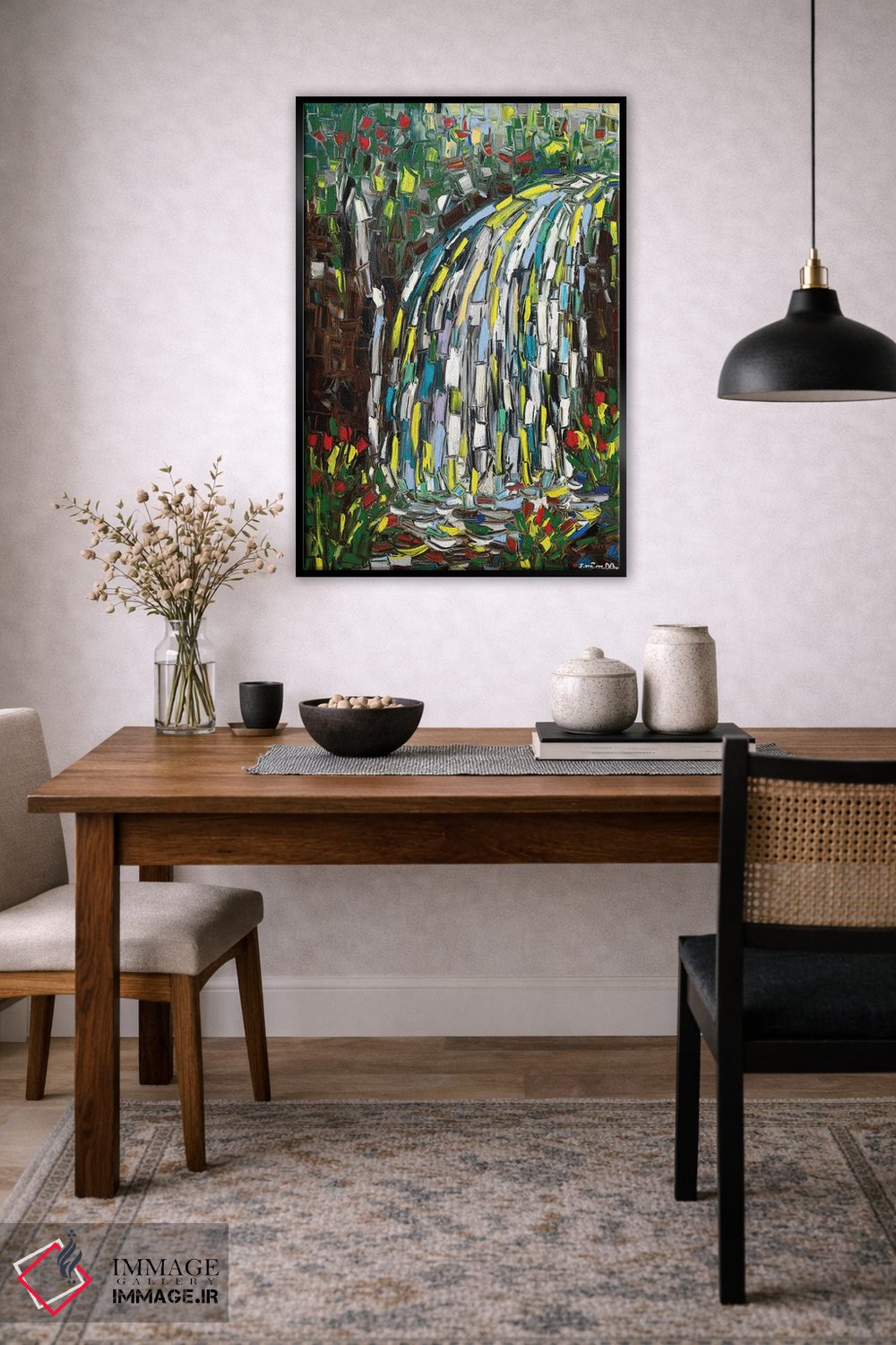 تابلو انتزاعی آبشارهای راه راه اثر یواخیم مک میلان - D5B