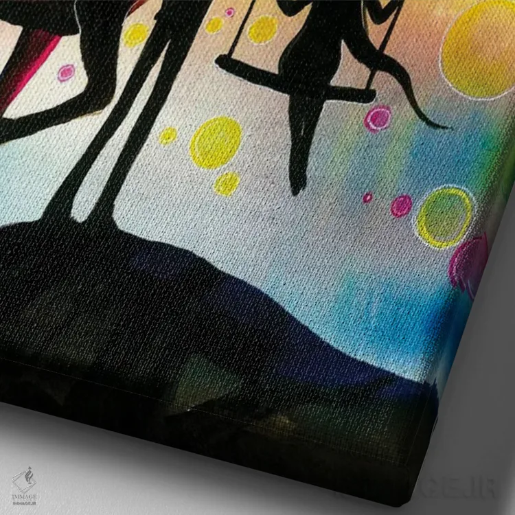 تابلو دکوراتیو در کنار تو اثر جونگکی - نمای نزدیک بافت بوم