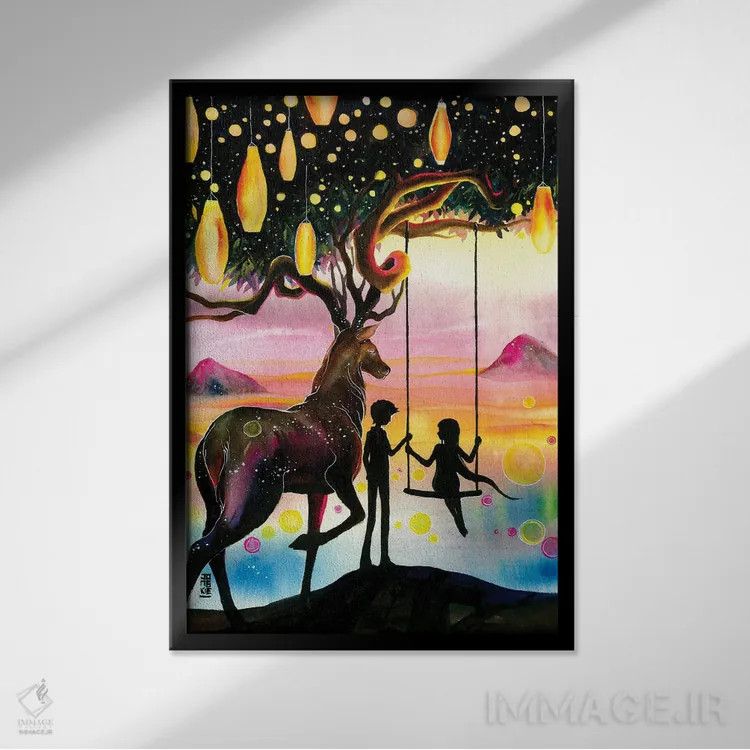 تابلو دکوراتیو در کنار تو اثر جونگکی - نمای قابدار مشکی