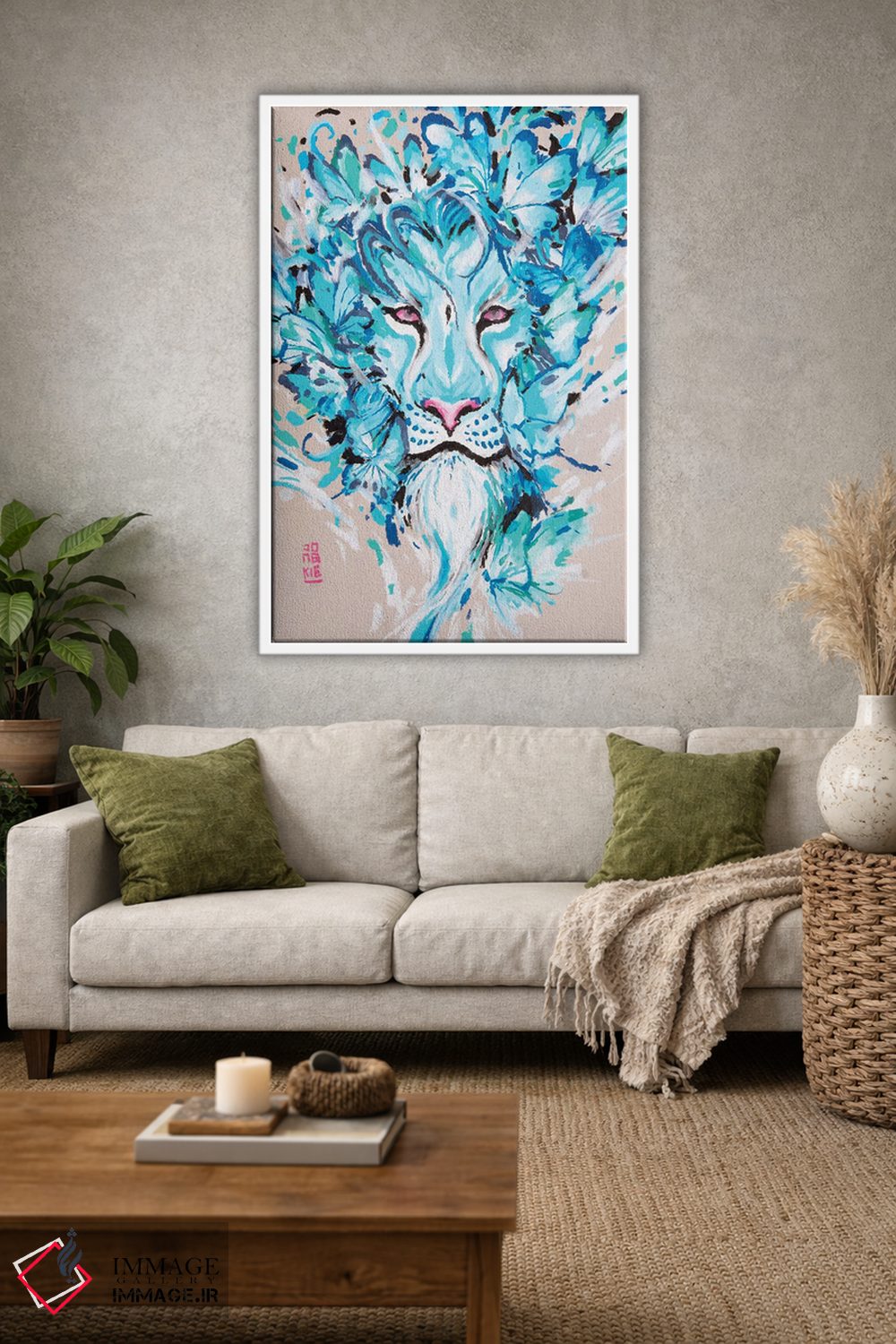 تابلو دکوراتیو شیر آبی اثر جونگکی - D1W