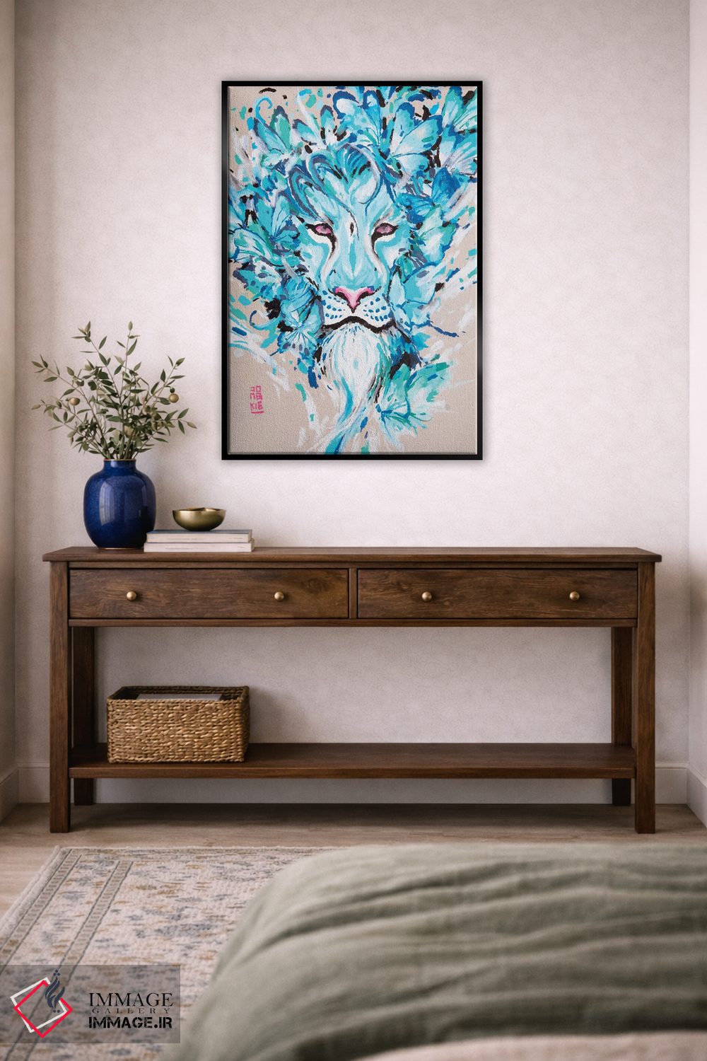 تابلو دکوراتیو شیر آبی اثر جونگکی - D4B