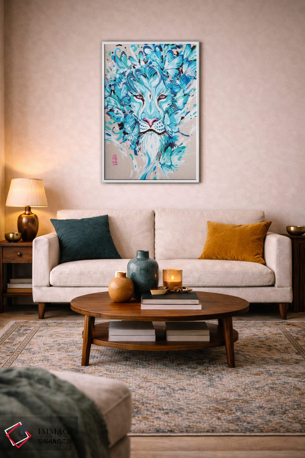 تابلو دکوراتیو شیر آبی اثر جونگکی - D2W