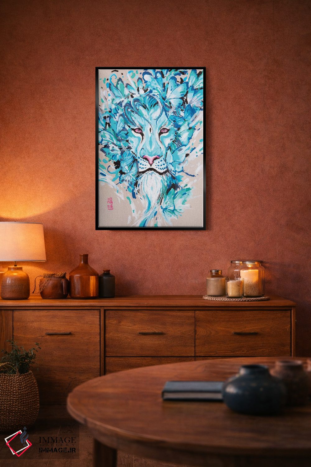 تابلو دکوراتیو شیر آبی اثر جونگکی - D5B