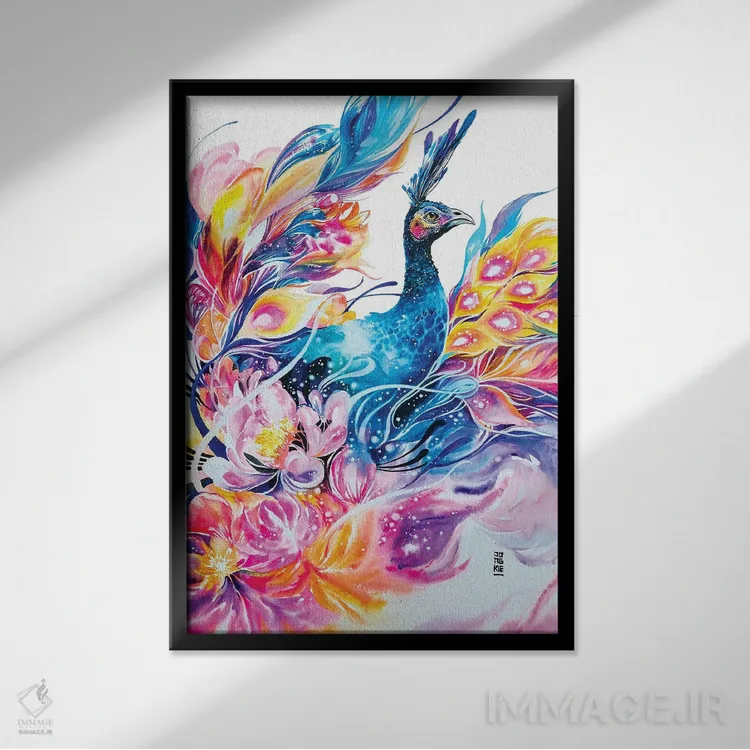 تابلو دکوراتیو زندگی دل انگیز اثر جونگکی - نمای قابدار مشکی