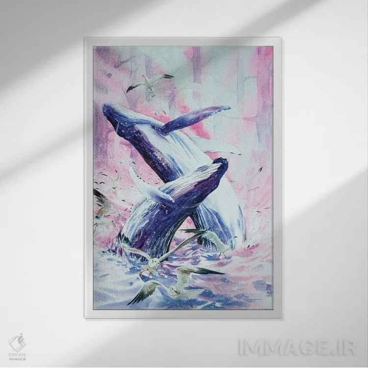 تابلو دکوراتیو لیفایاتان اثر جونگکی - نمای قابدار سفید