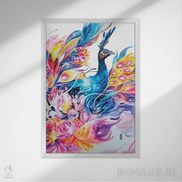 تابلو دکوراتیو زندگی دل انگیز اثر جونگکی - نمای قابدار سفید