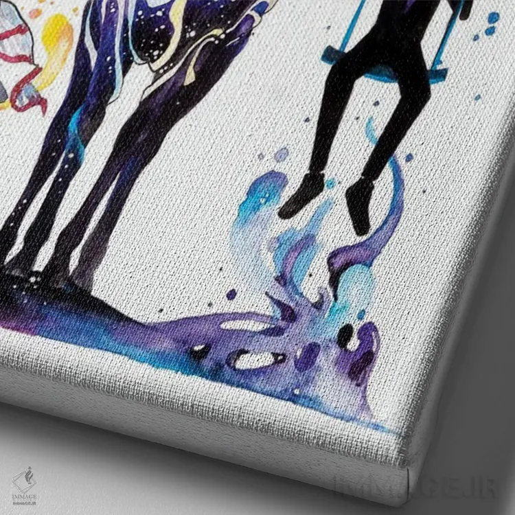 تابلو دکوراتیو تو و من اثر جونگکی - نمای نزدیک بافت بوم