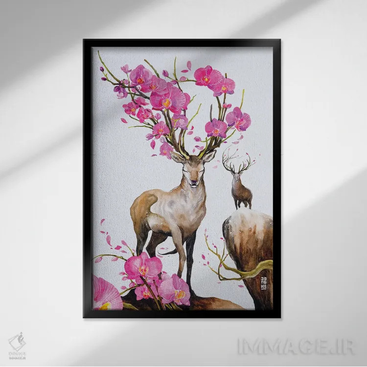 تابلو دکوراتیو شعر زندگی اثر جونگکی - نمای قابدار مشکی