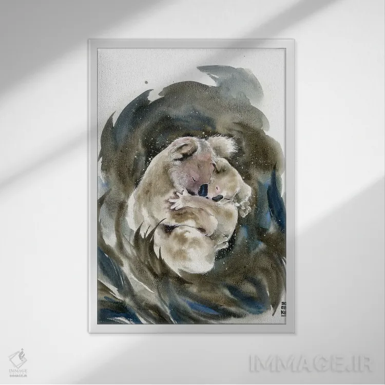 تابلو دکوراتیو مادر اثر جونگکی - نمای قابدار سفید