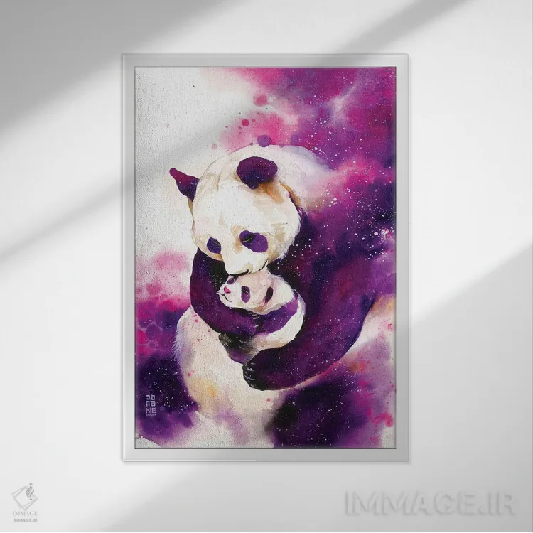 تابلو دکوراتیو عشق مادرانه اثر جونگکی - نمای قابدار سفید