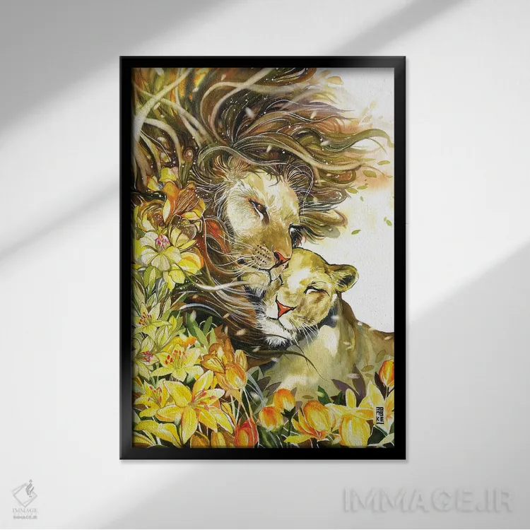 تابلو دکوراتیو والس بهاری اثر جونگکی - نمای قابدار مشکی