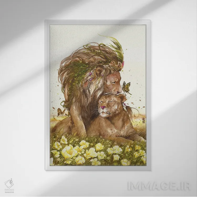 تابلو دکوراتیو پادشاه دو قلب اثر جونگکی - نمای قابدار سفید