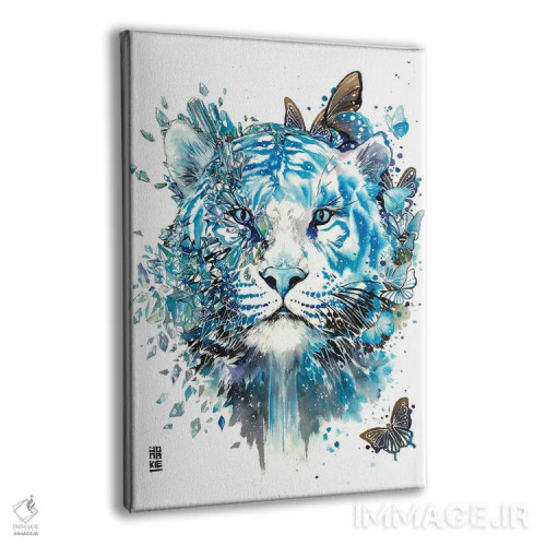 تابلو دکوراتیو ببر سفید یخی اثر جونگکی - نمای پرسپکتیو محصول