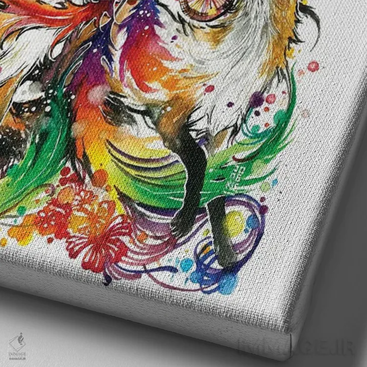 تابلو دکوراتیو گیرنده رویاها اثر جونگکی - نمای نزدیک بافت بوم