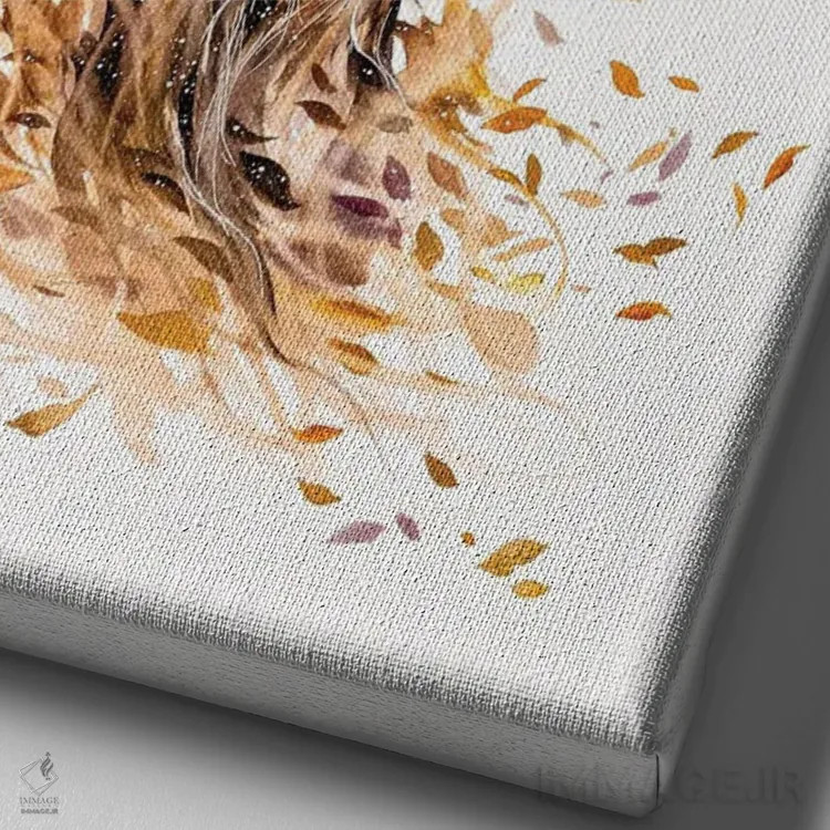 تابلو دکوراتیو پاییز اثر جونگکی - نمای نزدیک بافت بوم