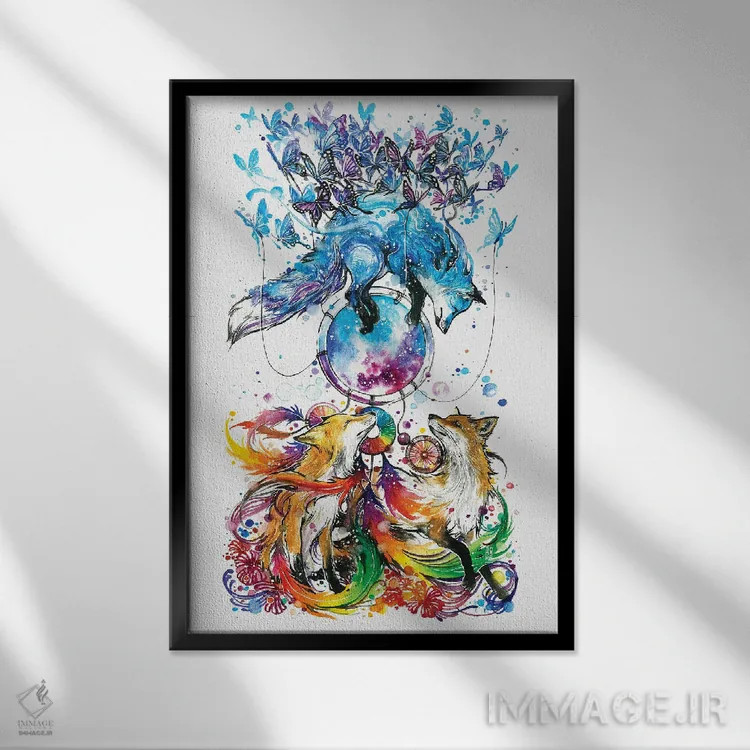 تابلو دکوراتیو گیرنده رویاها اثر جونگکی - نمای قابدار مشکی