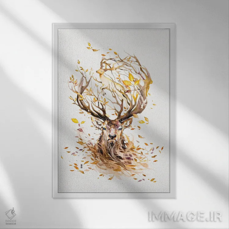 تابلو دکوراتیو پاییز اثر جونگکی - نمای قابدار سفید