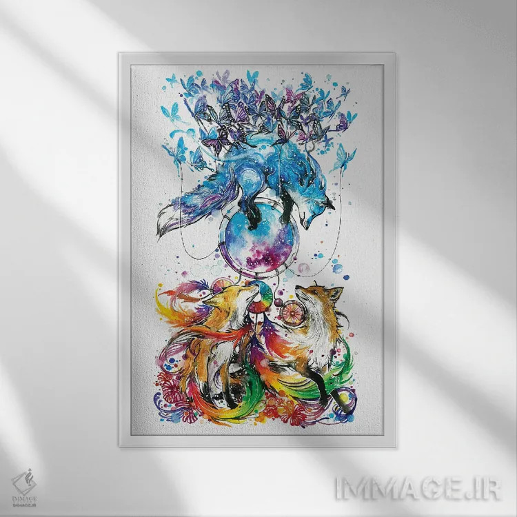 تابلو دکوراتیو گیرنده رویاها اثر جونگکی - نمای قابدار سفید