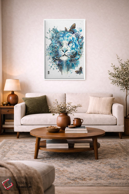 تابلو دکوراتیو ببر سفید یخی اثر جونگکی - D2W