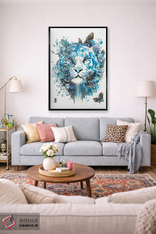 تابلو دکوراتیو ببر سفید یخی اثر جونگکی - D1B