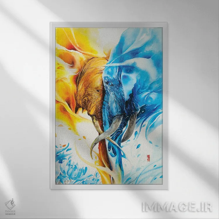 تابلو دکوراتیو گل وحشی اثر جونگکی - نمای قابدار سفید