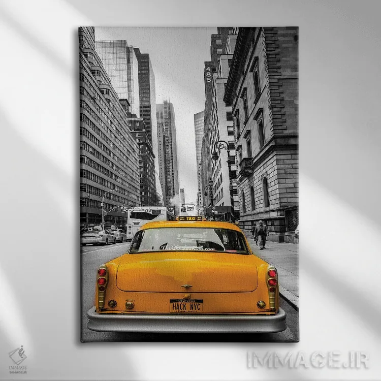 تابلو دکوراتیو تاکسی در نیویورک اثر اندرز یورولف - نمای روبهرو روی دیوار