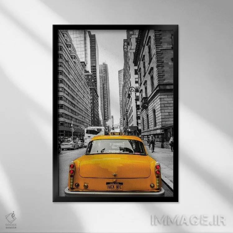 تابلو دکوراتیو شطرنجی در نیویورک اثر اندرز یورولف - نمای قابدار مشکی