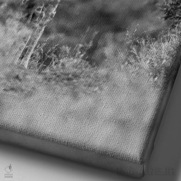 تابلو دکوراتیو زرافه جوان اثر اندرز یورولف - نمای نزدیک بافت بوم