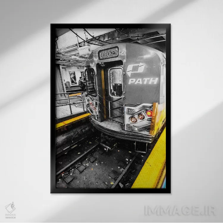 تابلو دکوراتیو متروی نیویورک اثر اندرز یورولف - نمای قابدار مشکی