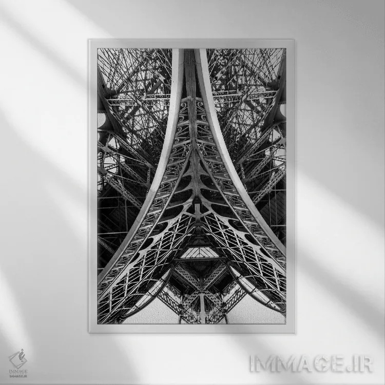 تابلو دکوراتیو برج ایفل اثر اندرز یورولف - نمای قابدار سفید