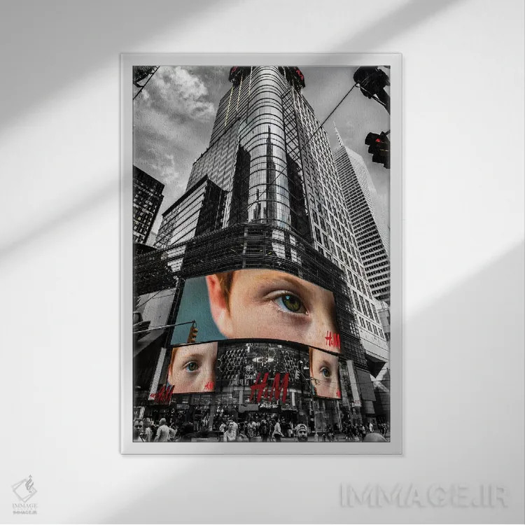 تابلو دکوراتیو چشم اثر اندرز یورولف - نمای قابدار سفید