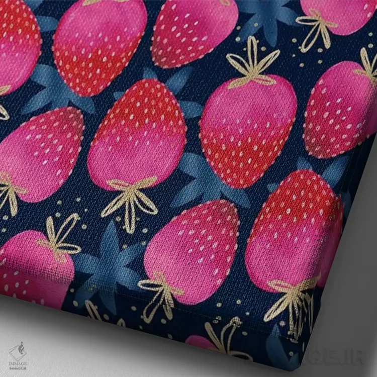 تابلو دکوراتیو توت فرنگی های گرباورهای اثر جو تایلور - نمای نزدیک بافت بوم