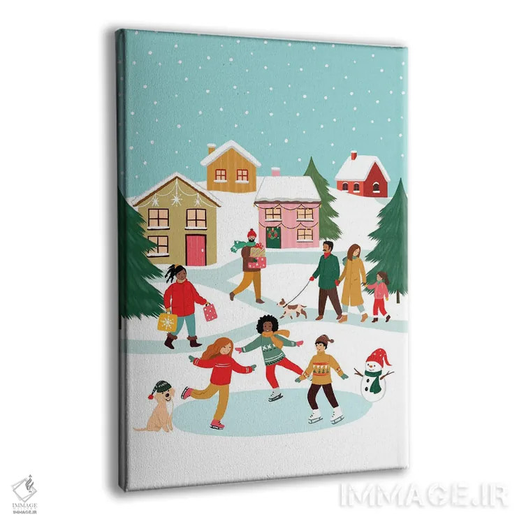 تابلو دکوراتیو روستای زمستانی اثر جو تایلور - نمای پرسپکتیو محصول