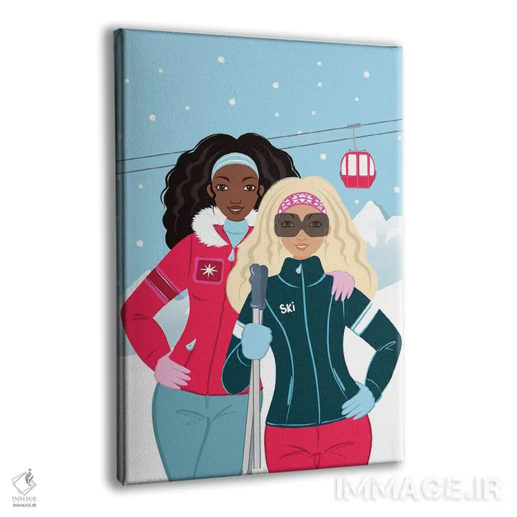 تابلو دکوراتیو دختران اسکی باز اثر جو تایلور - نمای پرسپکتیو محصول