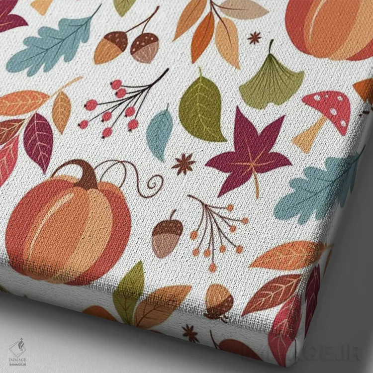 تابلو دکوراتیو ادویه کدو حلوایی اثر جو تایلور - نمای نزدیک بافت بوم