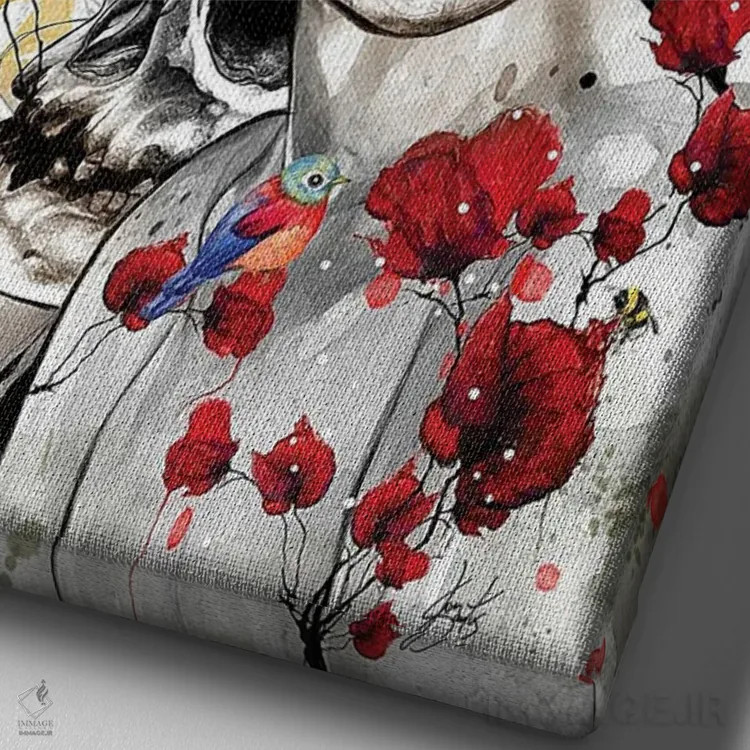 تابلو دکوراتیو چستر بنینگتون اثر جان سانتوس - نمای نزدیک بافت بوم