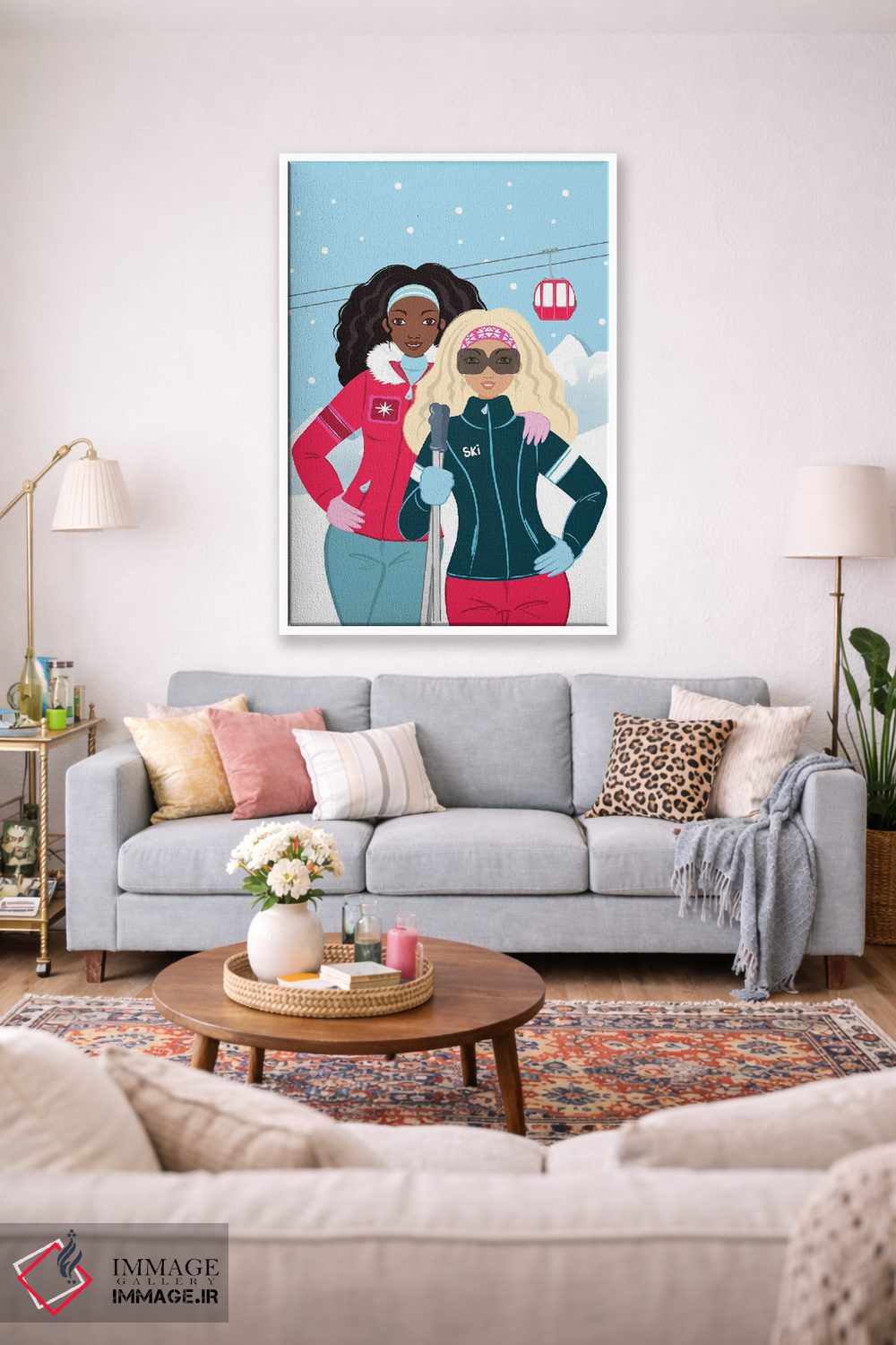 تابلو دکوراتیو دختران اسکی باز اثر جو تایلور - D1W