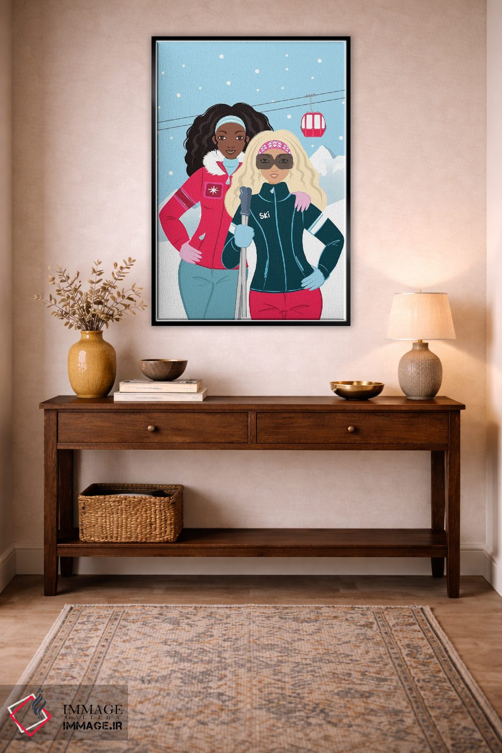 تابلو دکوراتیو دختران اسکی باز اثر جو تایلور - D2B