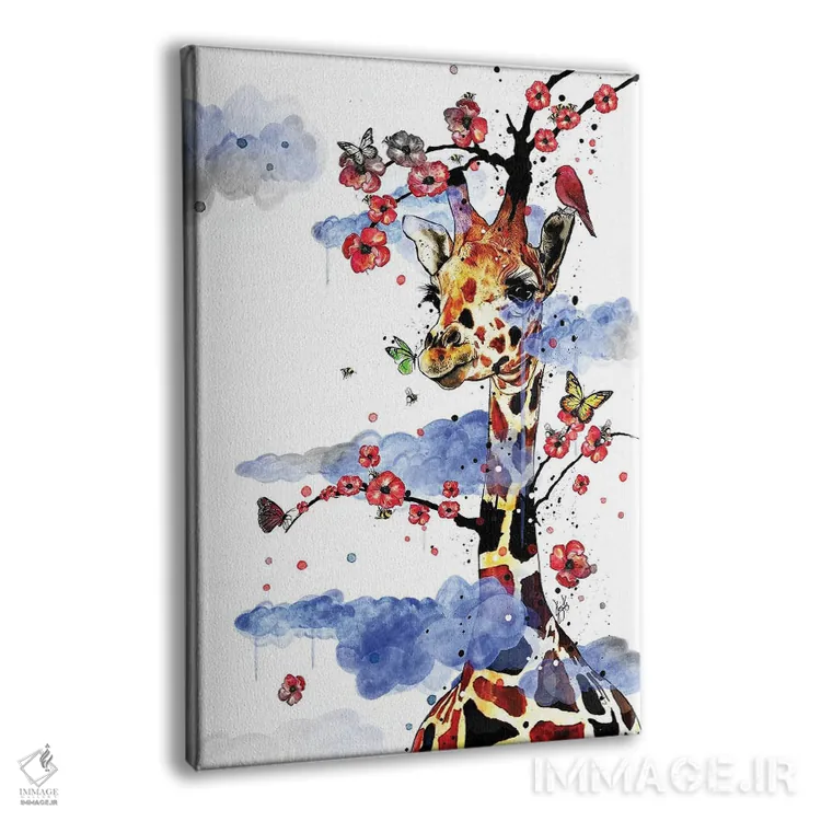 تابلو دکوراتیو زرافه آسمانی اثر جان سانتوس - نمای پرسپکتیو محصول